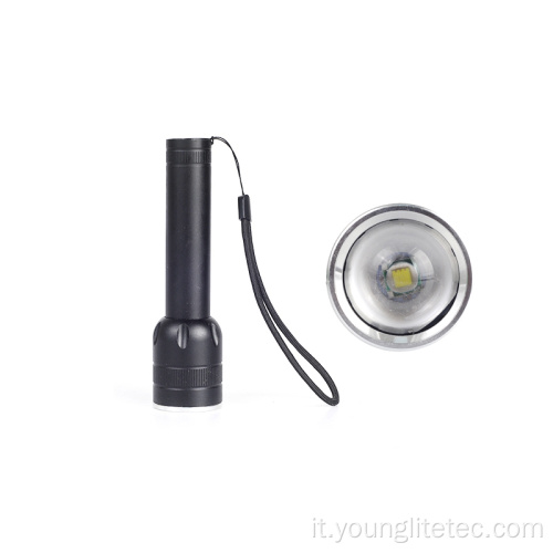 Torcia elettrica a LED ricaricabile USB tattica zoomabile in alluminio